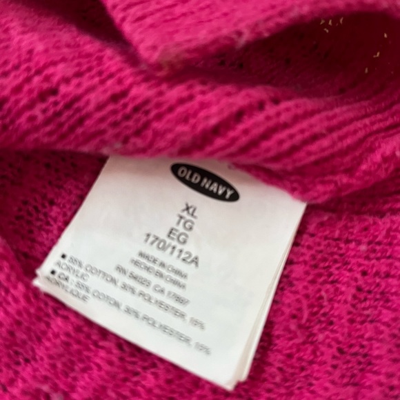 Old Navy XL Magenta Pink Honeycomb Knit Sweater - Picture 6 of 8